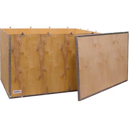 Global Industrial 47.3125 in x 29.25 in x 29.5 in 4 Panel Hinged Shipping Crate, Brown, Plywood B2352217